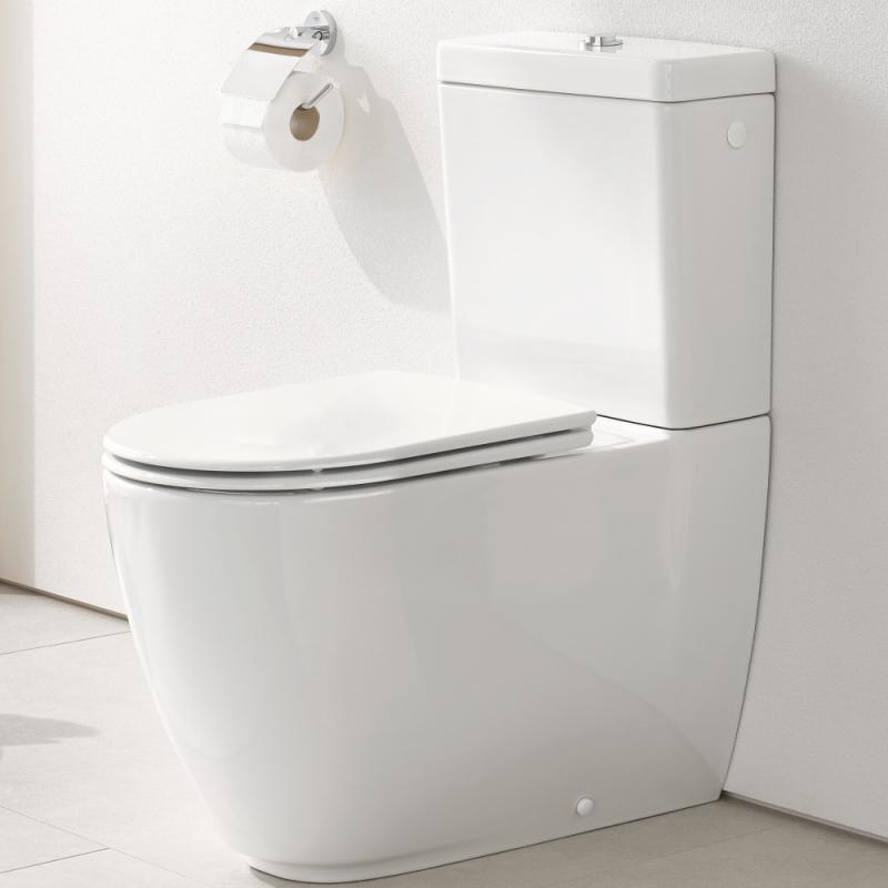 Grohe Essence Ceramic WC kombi Rimless, s PureGuard + nádrž WC spodný prívod + sedátko SoftClose alpská biela