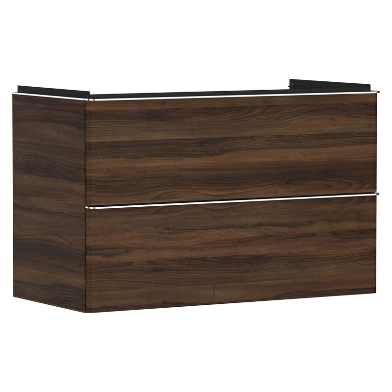 Hansgrohe Xelu Q skrinka pod umývadlo 980 x 475 mm s 2 zásuvkami, tmavý orech, rukoväť chróm, 54034000