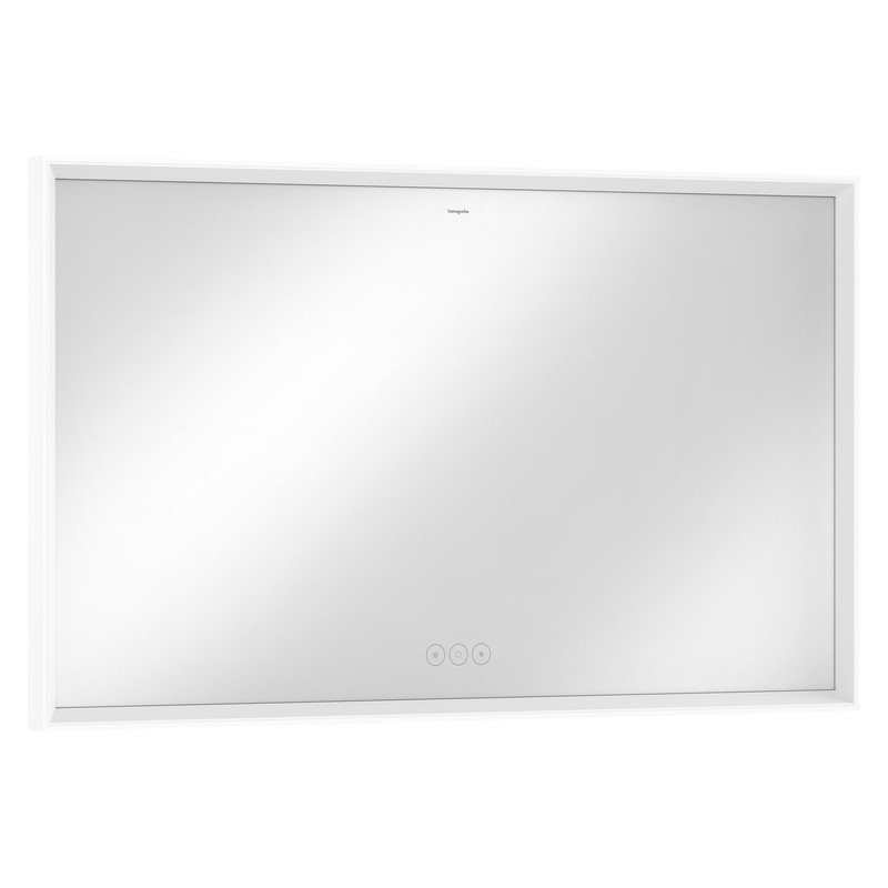 Hansgrohe Xarita E zrkadlo s LED osvetlením 1200 x 50 mm s dotykovým čidlom, matná biela, 54985700