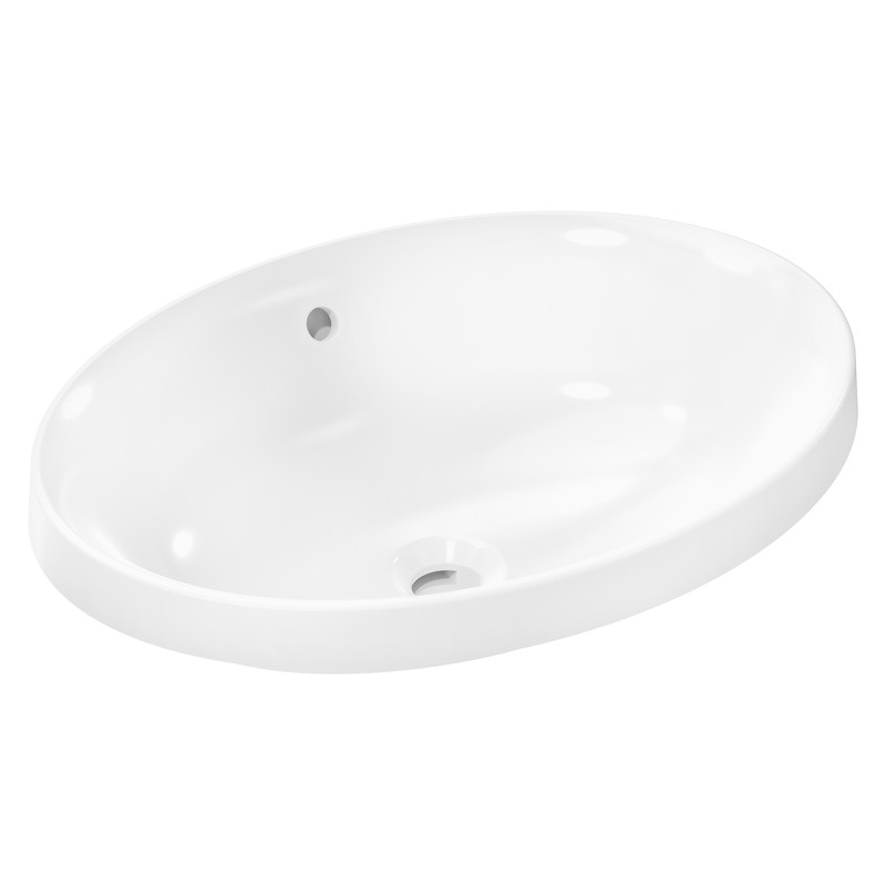 Hansgrohe Xuniva D vstavané umývadlo 550 x 400 mm bez otvoru pre batériu, s prepadom, SmartClean, biela, 61058450