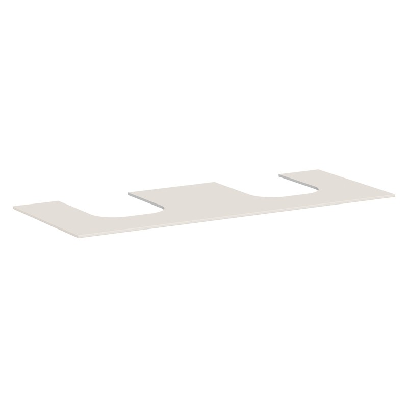 Hansgrohe Xevolos E doska pod umývadlo 1370 x 550 mm s 2 výrezmi pre zápustné umývadlo na dosku 500 x 480 mm, pieskovo béžová matná, 54207780