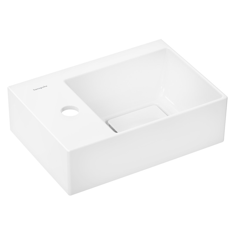 Hansgrohe Xevolos E umývadielko 360 x 250 mm s otvorom pre batériu vľavo bez prepadu, SmartClean, biela, 61087450