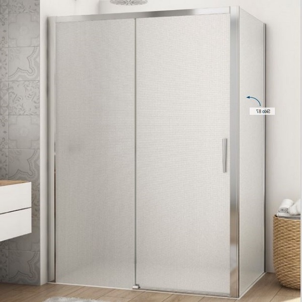 SANSWISS DIVERA sprchové posuvné dvere 140 s pevnou stenou vľavo, aluchróm, sklo Screen D22S2BL1405087