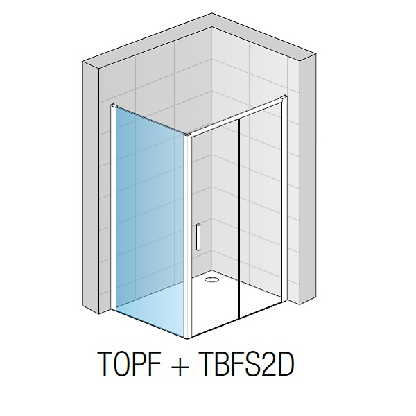 SANSWISS TOP-Line posuvné dvere 120cm, bezbariérové, pevný diel vpravo, aluchróm, číre sklo s AquaPerle, TBFS2D1205007