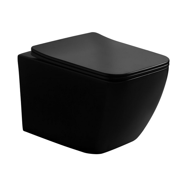 LAVITA LINO BLACK set 2v1- závesná WC misa Rim+  +  WC sedátko LINO so SoftClose čierna matná