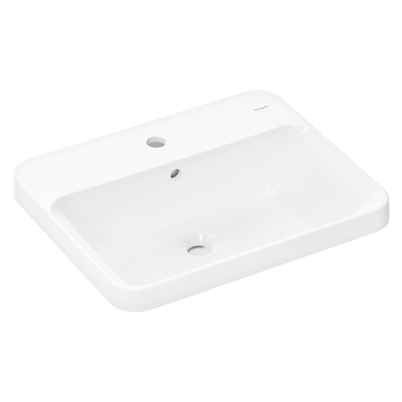 Hansgrohe Xuniva Q vstavané umývadlo 550 x 450 mm s otvorom pre batériu a s prepadom, SmartClean, biela, 61068450