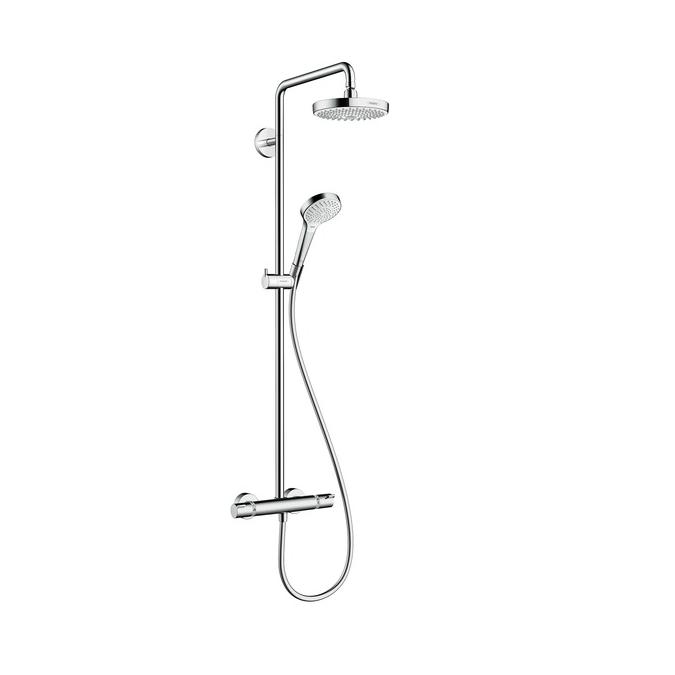 Hansgrohe Croma Select S sprchový systém Showerpipe 180 s termostatom, 2 prúdy biela/chróm, 27253400