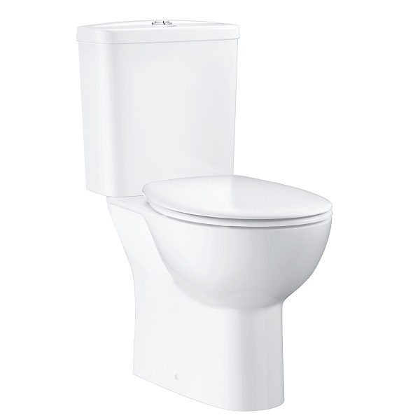 Grohe Bau Ceramic WC kombi s nádržkou a sedadlom SoftClose, Rimless, odtok rovný, alpská biela 39604000