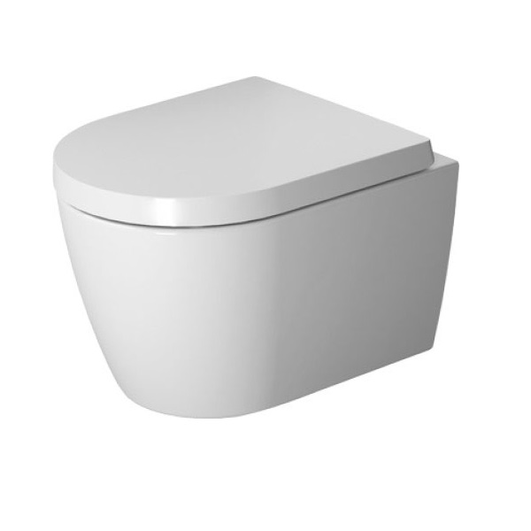 DURAVIT ME by Starck set 2v1 závesná WC misa Compact 37 x 48 cm Rimless s WC sedátkom SoftClose, biela 45300900A1