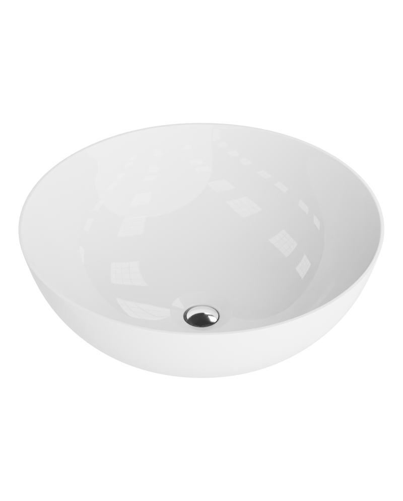 LAVITA ROUND - keramické  umývadlo na dosku miska kruhové 40 cm bez prepadu biele