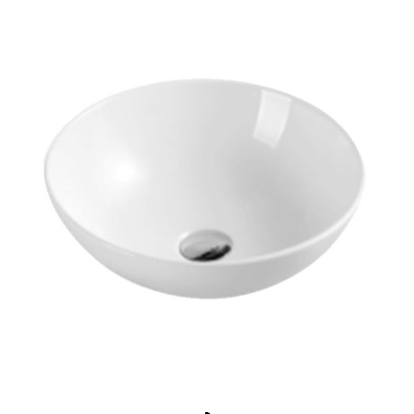 LAVITA ROUND - keramické  umývadlo na dosku miska kruhové 40 cm bez prepadu biele
