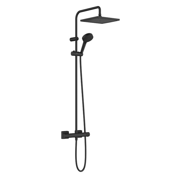 Hansgrohe Vernis Shape sprchový systém Showerpipe 240 1jet EcoSmart 9 l/min, s termostatom,  matná čierna, 26429670
