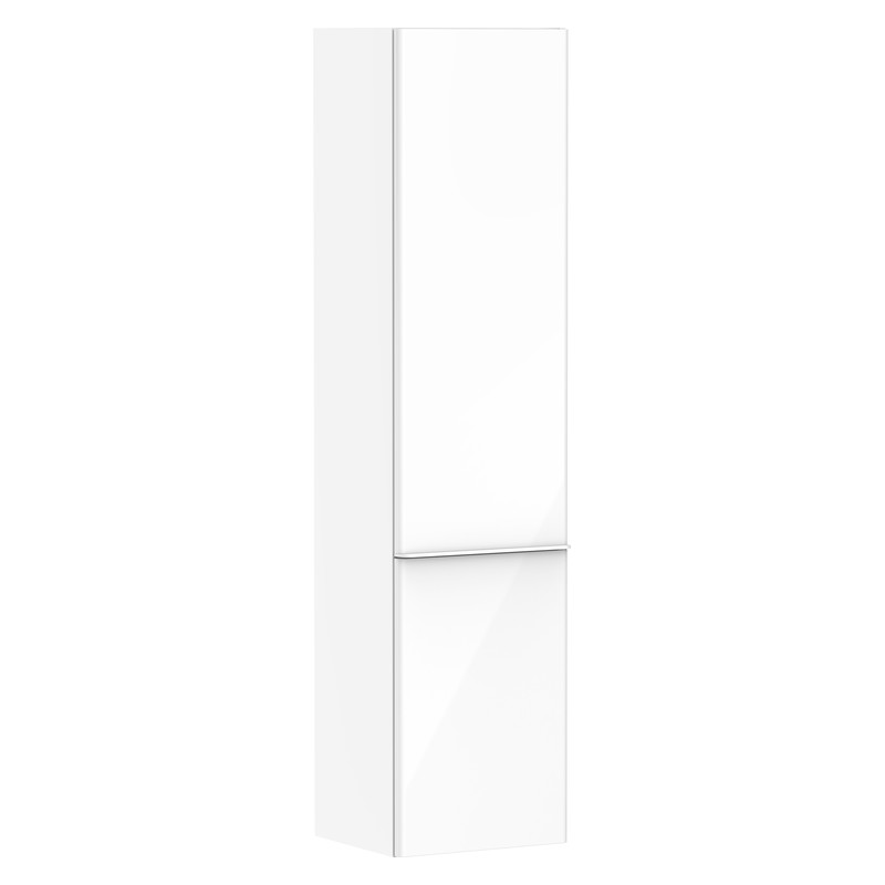 Hansgrohe Xelu Q vysoká skrinka 400 x 350 mm, pánty vľavo, biela s vysokým leskom, rukoväť biela matná, 54135700