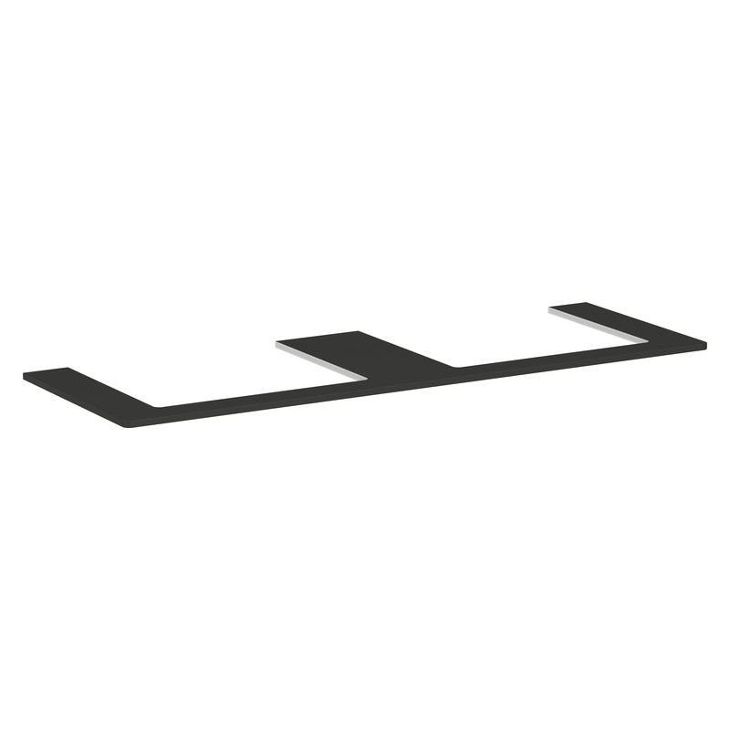 Hansgrohe Xelu Q doska pod umývadlo 1560 x 550 mm s 2 výrezmi pre zápustné umývadlo na dosku 600 x 480 mm, diamantová matná sivá, 54112910