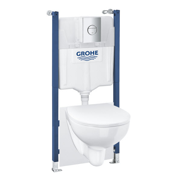 GROHE Solido - set modul Compact, misa WC Bau Ceramic Rimless, sedátko Slim SoftClose, tlačítko Sail chróm 39900000