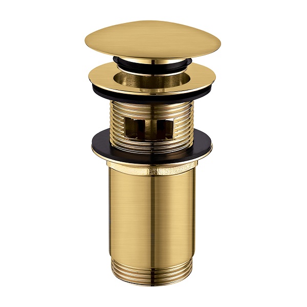 OMNIRES umývadlový odtokový ventil Push-Open, kartáčovaný vzhľad zlata A706GLB