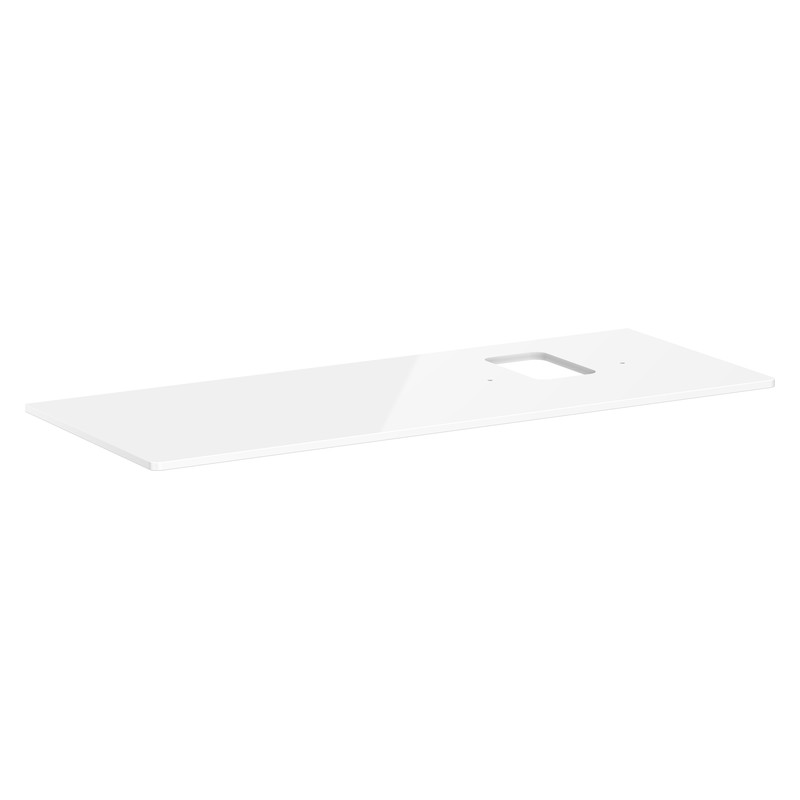 Hansgrohe Xelu Q doska pod umývadlo 1360 x 550 mm s výrezom vpravo pre umývadlo s otv. pre batériu, biela vysoký lesk, 54124050