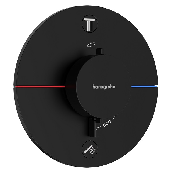HANSGROHE ShowerSelect Comfort S batéria vaňová podomietková termostatická pre 2 spotrebiče so zabudovanou bezpečnostnou kombináciou matná čierna 15556670