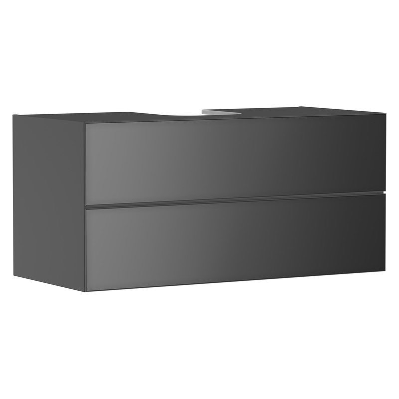 Hansgrohe Xevolos E skrinka pod umývadlo 1180 x 550 mm s 2 zásuvkami pre dosku so zápustným umývadlom, bridlicová matná sivá, 54195770