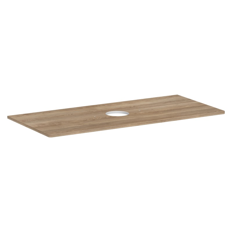 Hansgrohe Xelu Q doska pod umývadlo 1180 x 550 mm pre umývadlo na dosku, bez otvoru pre batériu, prírodný buk, 54115230