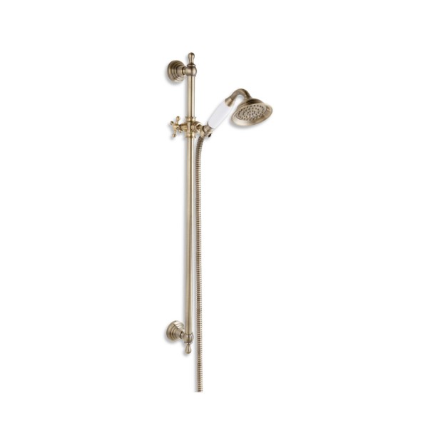 NOVASERVIS sprchová súprava s 1-polhovou sprchovou ružicou a 150cm hadicou kartáčovaný bronz KITRETRO,46
