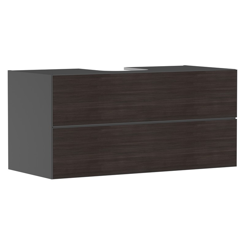 Hansgrohe Xevolos E skrinka pod umývadlo 1180 x 550 mm s 2 zásuvkami pre dosku so zápustným umývadlom, bridlicová matná sivá, 54195730