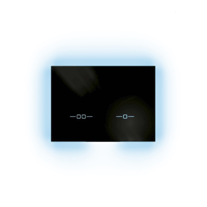 SANIT Ineo - ovládacie tlačidlo WC SCOP bezdotykové s podsvietením ,čierne sklo, 16.746.C8..0000