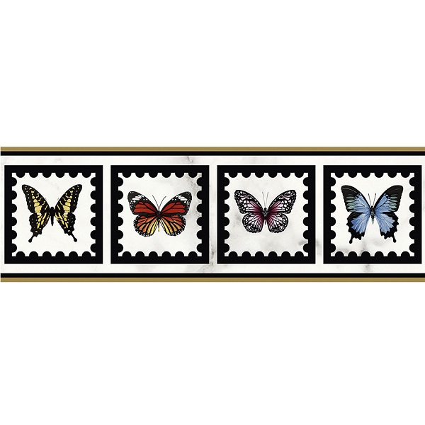 VILLEROY & BOCH Victorian bordúra 13 x 40 cm Butterfly lesklá zlatá 1427MKB1