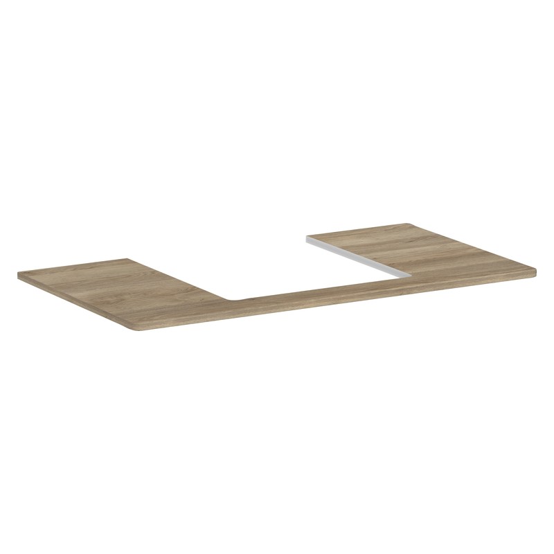 Hansgrohe Xelu Q doska pod umývadlo 980 x 550 mm s výrezom uprostred pre zápustné umývadlo na dosku 500 x 480 mm, prírodný buk, 54095230