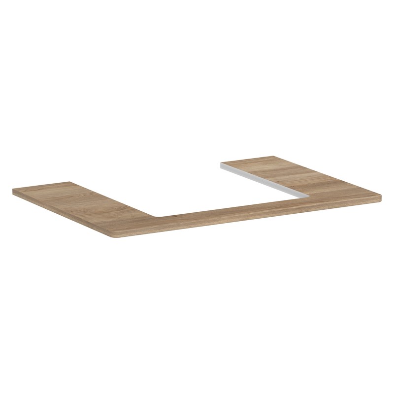 Hansgrohe Xelu Q doska pod umývadlo 780 x 550 mm s výrezom uprostred pre zápustné umývadlo na dosku 500 x 480 mm, prírodný buk, 54094230