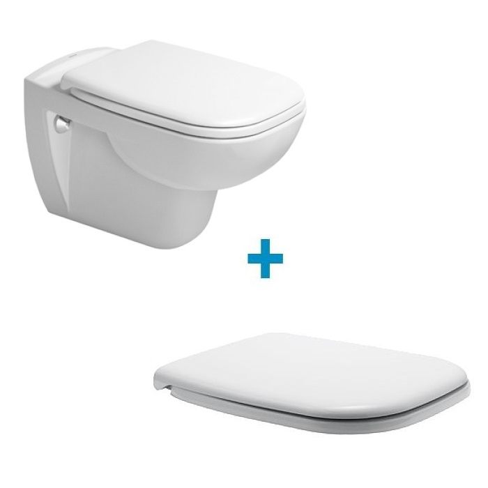DURAVIT D-Code - Závesné WC, Rimless, sedadlo SoftClose, alpská biela 45700900A1