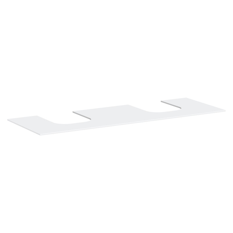 Hansgrohe Xevolos E doska pod umývadlo 1570 x 550 mm s 2 výrezmi pre zápustné umývadlo na dosku 600 x 480 mm, matná biela, 54211700