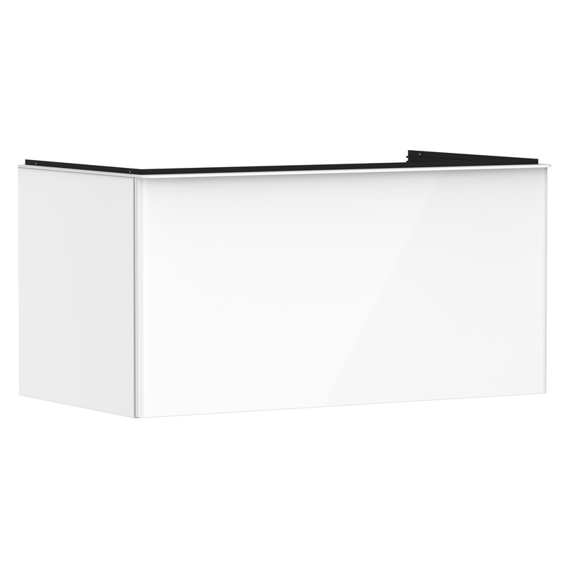 Hansgrohe Xelu Q skrinka pod zápustné umývadlo na dosku 980 x 550 mm s 1 zásuvkou, biela s vysokým leskom, rukoväť matná biela, 54058700