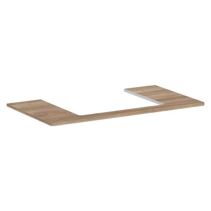 Hansgrohe Xelu Q doska pod umývadlo 980 x 550 mm s výrezom uprostred pre zápustné umývadlo na dosku 600 x 480 mm, prírodný buk, 54110230