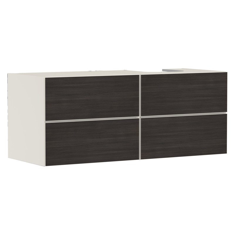 Hansgrohe Xevolos E skrinka pod umývadlo 1370 x 550 mm so 4 zásuvkami pre umývadlá na dosku vpravo, pieskovo béžová matná, 54240730